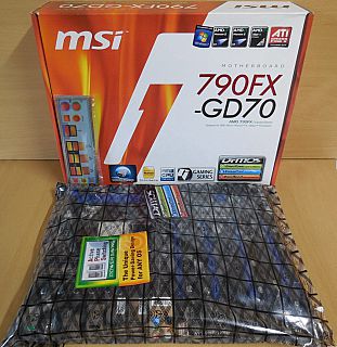 MSI 790FX-GD70 MS-7577 Ver1.1 Mainboard +Blende AMD 790FX Sockel AM3 DDR3* m1043