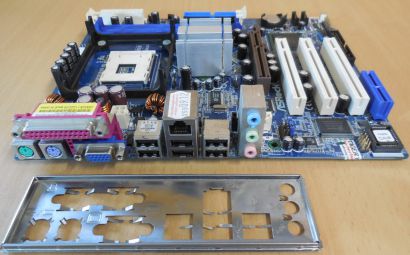 ASRock P4i65G Rev1.01 Mainboard +Blende Sockel 478 AGP DDR VGA Audio SATA* m1048