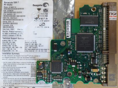 Seagate Barracuda 7200.7 ST380011A IDE PCB Controller Elektronik Platine* FE247