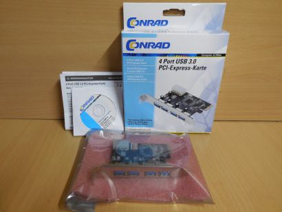 Conrad 4 Port USB 3.0 PCI Express Karte PCI-E x1 Art No. 46 93 89 NEC CHIP* sk75