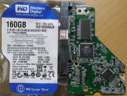 Western Digital Caviar WD1600AAJS-07M0A0 PCB Controller Elektronik Platine*FE258