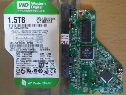 Western Digital Caviar WD15EADS-00P8B0 PCB Controller Elektronik Platine* FE266