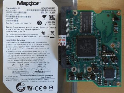 Maxtor DiamondMax 23 STM3250318AS PCB Controller Elektronik Platine* FE273