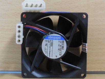 PAPST 8412 NLE Gehäuse Lüfter axial schwarz 80mm 12V DC FAN 4-pin Molex* GL193