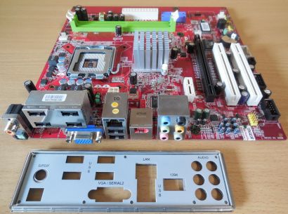 MSI MS-7504 Ver1.0 Mainboard +Blende Sockel 775 FSC OEM VGA DDR2 LAN Audio*m1080