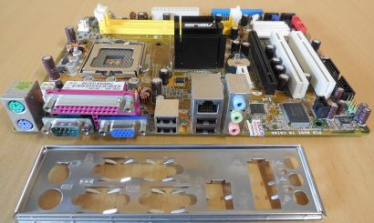 Asus P5GC-MX Rev 2.02G Mainboard +Blende Sockel 775 LAN Anschluss defekt* m1101