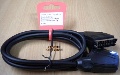 Vivanco 21-pol SCART Kabel 1,2m Stecker-Stecker für Video TV DVD DVB-T *so118