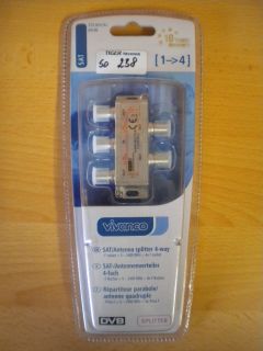 Vivanco SAT DVB Universal Antennenverteiler 4 fach F-Buchse 4x F-Buchse* so238