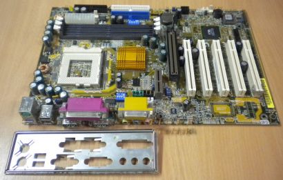 Gigabyte GA-6VX7-4X Rev. 3.2 Mainboard Sockel 370 AGP PCI + Blende* m196