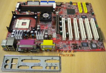 MSI MS-6398E Mainboard Ver. 1 845E MAX2 Sockel 478 AGP PCI CNR + Blende* m328