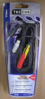 Teccus by Vivanco Video AV Kabel 2m 4-pol Klinke 3,5mm - 3x Cinch Stecker* so177