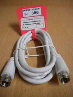 Vivanco SAT Kabel Anschlusskabel Antennenkabel F-Stecker zu F-Stecker 1,5m*so386