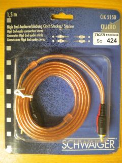 Schwaiger High End Cinch Audio Kabel 1,5m 2x Cinch Stecker - 2x Cinch St.* so424