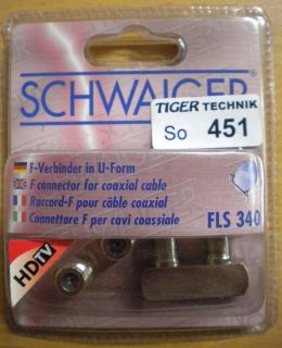 Schwaiger FLS 340 2x F-Verbinder in U-Form F-Buchse - F-Buchse * so451