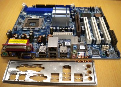 ASRock 775i65G Rev. 2.03 Mainboard + Blende Sockel 775 AGP 8X PCI VGA SATA* m516