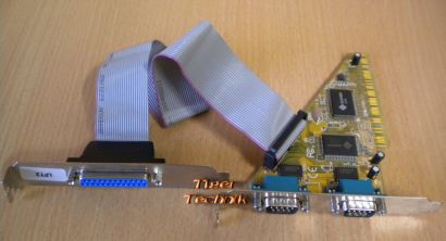 E2207809 Ver3.1 PCI 2 Ports RS-232 Serial Karte + LPT2 25 Pin* sk34