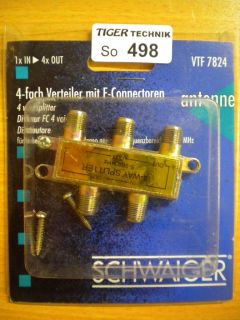 Schwaiger VTF 7824 SAT Verteiler 4 fach 1x In 4x Out Frequenzen 5-862MHz* so498