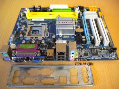 Gigabyte GA-G31M-S2L Rev 1.1 Mainboard + Blende Sockel 775 DDR2 PCIe GBLAN* m605
