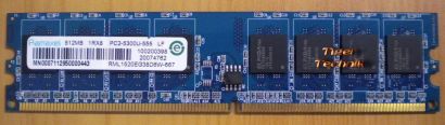 Ramaxel RML1520EG38D6W-667 PC-5300U-555 LF 1Rx8 512MB DDR2 667MHz RAM* r75