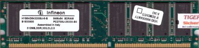 Infineon HYS64D64320GU-6-B PC2700 512MB DDR1 333MHz Arbeitsspeicher RAM* r250