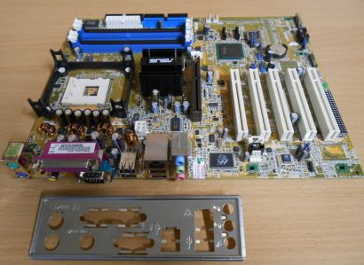 ASUS P4P800 SE Rev 2.00 Mainboard +Blende Sockel 478 SATA AGP 8X IDE DDR* m714