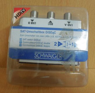 Schwaiger KFR6025 SAT Umschaltbox DiSEqC 1.0 Schalter Verteiler 2 auf 1* so567