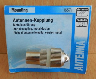 Skymaster Antennen-Kupplung Koax Kupplung Metall Antennen Kupplung* so601