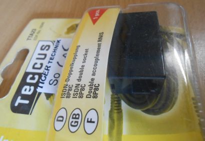 Teccus by Vivanco Telefon ISDN Doppelkupplung 8P8C RJ45 - RJ45 schwarz* so605