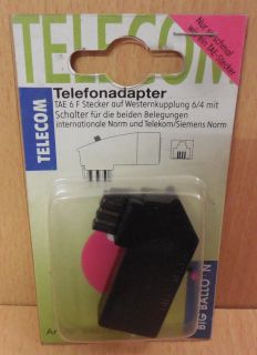 BigBalloon Telefon Adapter TAE F auf Western zum Anschluss von Telefon* so687