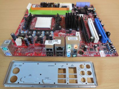 MSI MS-7501 Ver 6.1 K9NGM3 Mainboard +Blende Sockel AM2 AM2+ PCIe 16x GLAN* m791