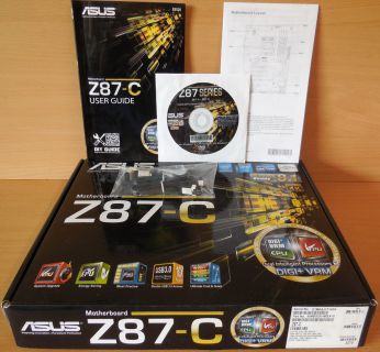 Asus Z87-C Rev 1.02 Mainboard in OVP Intel Z87 Sockel 1150 PCIe DDR3 USB3.0*m828