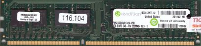 rendition RM25664BA1339 8FD PC3-10600 2GB DDR3 1333MHz Arbeitsspeicher RAM* r410