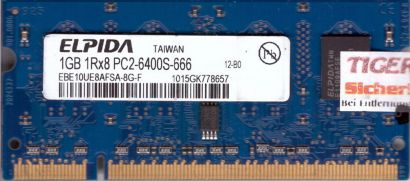 Elpida EBE10UE8AFSA-8G-F PC2-6400 1GB DDR2 800MHz SODIMM Arbeitsspeicher* lr11