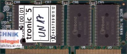 Winbond UTN0053327B32 PC100 64MB SDRAM 100MHz SODIMM SD RAM Arbeitsspeicher*lr23