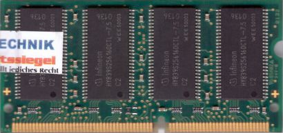 Infineon HYS64V32220GDL-7.5-C2 PC133 256MB SDRAM 133MHz SODIMM SD RAM* lr72