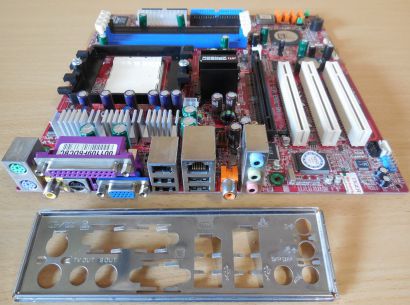 MSI MS-7093 Ver 1.0 RS480M2 Mainboard +Blende Sockel 939 PCIe DDR LAN VGA* m875