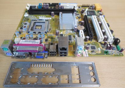 Pegatron IPM31 Rev 1.01G Mainboard +Blende Sockel 775 DDR2 PCIe GbE LAN VGA*m911
