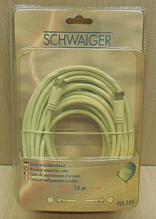 Schwaiger FLS 109 SAT Antennen Kabel Receiver Anschlusskabel 10m F Stecker*so842