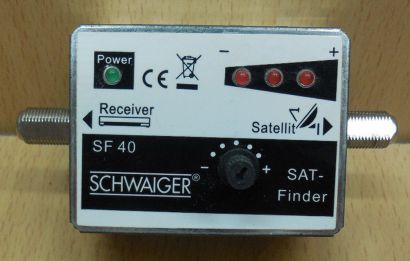 Schwaiger SF 40 SAT Finder 3+1 LED F-Buchse F-Buchse SAT-Finder* so861