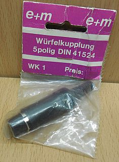 e+m WK 1 Würfel Kupplung zum Löten 5 polig schwarz DIN 41524* so871