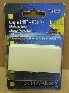 Schwaiger TDA1232 Telefon Adapter TAE F NFF +RJ11 für Telefon&Zusatzgeräte*so877