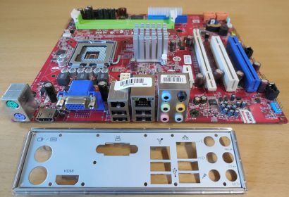 MSI MS-7366 Ver 2.2 Mainboard + Blende Sockel 775 VGA HDMI SATA DDR2 Audio* m959