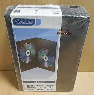 5x Vivanco Case CD DVD Blu ray Doppelhülle 2 fach Hülle Leerhüllen NEU OVP*so880