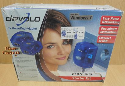 devolo dlan Duo Starter Kit 2x Homeplug Adapter USB Ethernet Windows 7* nw88