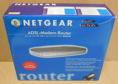 Netgear DG824B ADSL Router mit Netzteil in OVP Firewall 4xLAN DSL Ethernet*nw540