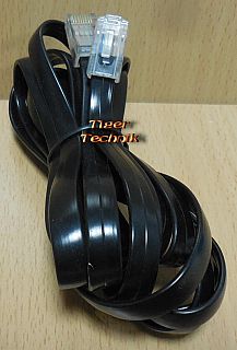 Telefon ISDN DSL Flachkabel 3m 8 adrig gerader Anschluss schwarz RJ45 8P8C*pz827