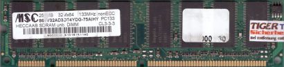 MSC 864V32AD3DT4YDG-75AIHY PC133 CL3 256MB SDRAM 133MHz Arbeitsspeicher RAM*r966