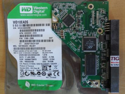 Western Digital Caviar WD10EADS-65L5B1 PCB Controller Elektronik Platine* FE288