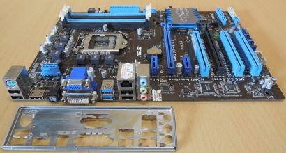 Asus P8Z77-V LX Rev 3.04 Mainboard +Blende Intel Z77 Sockel 1155 DDR3 HDMI*m1092