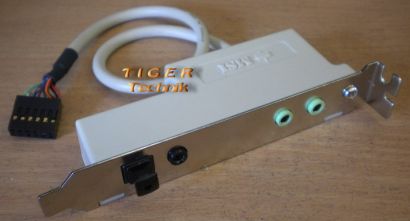 MSI Audio Slotblende Bracket Panel SPDIF Cinch 2x 3,5mm RR,RL Klinke* pz52